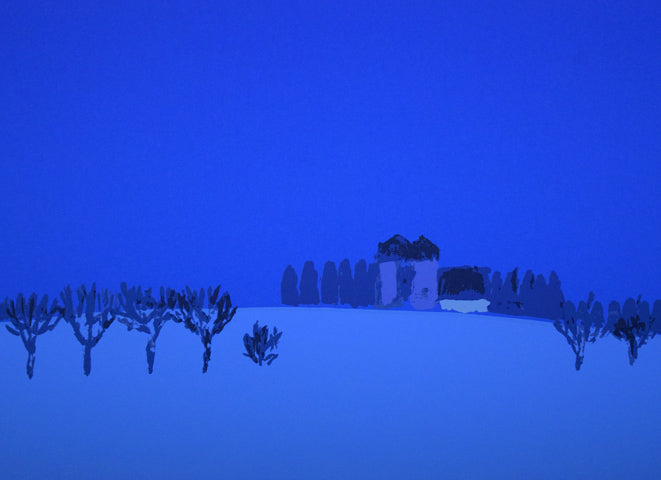 栗谷川健一「雪あかり」シルクスクリーン版画 絵画買取・販売の小竹美術