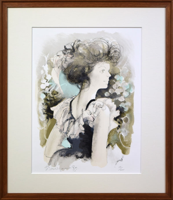 宮永岳彦「婦人像」油絵・F6号 絵画買取・販売の小竹美術