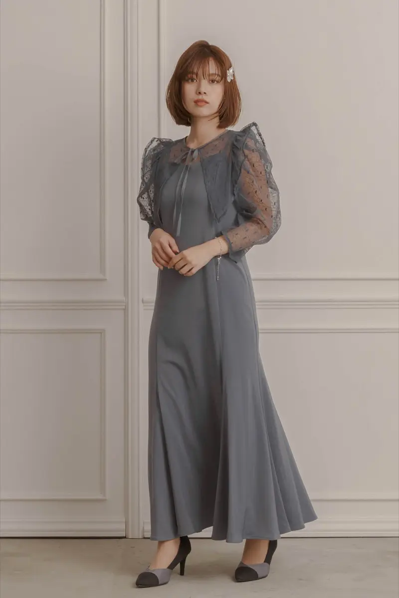 ブルーの2wayフリルボレロ付きドレス | Dorry doll | M | 結婚式