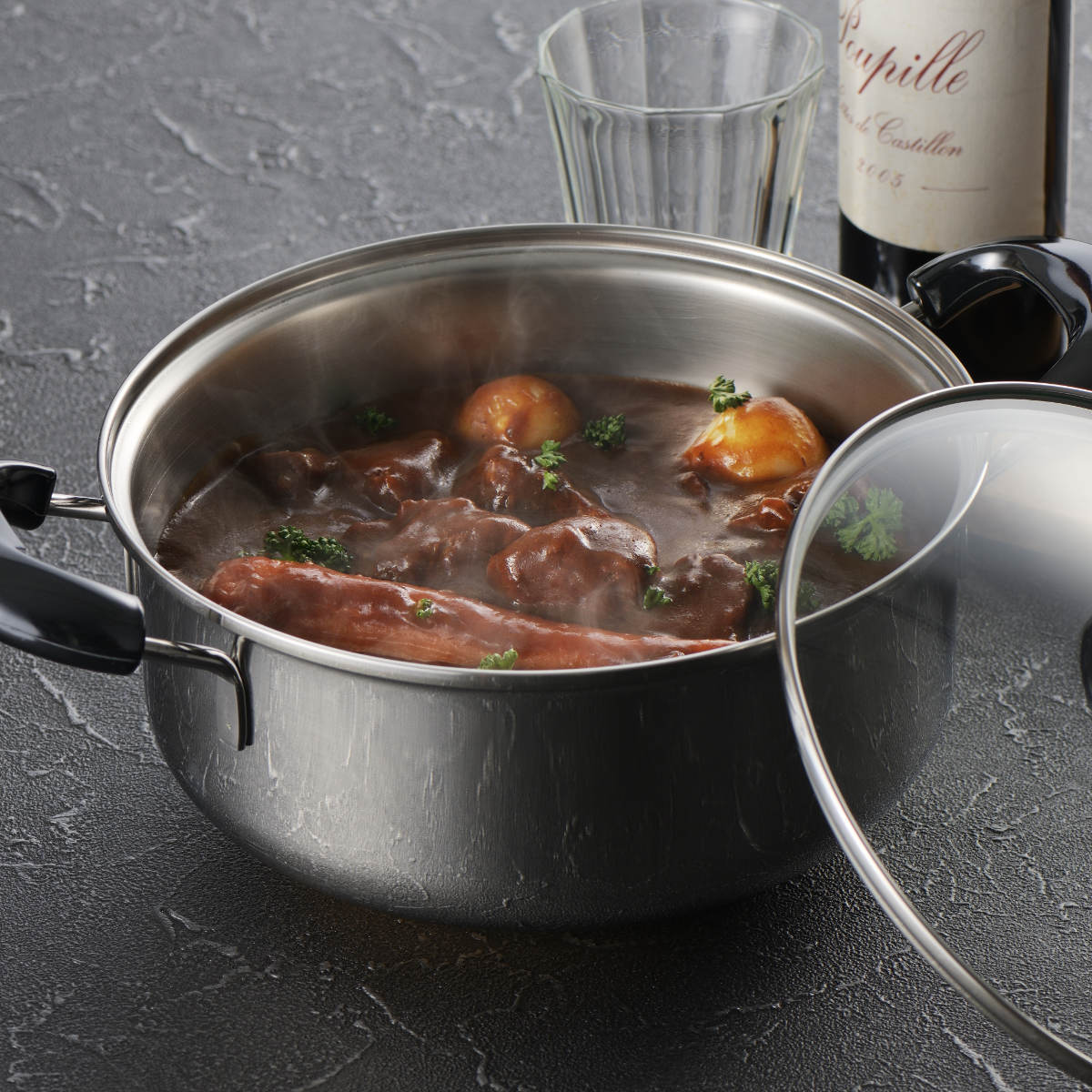 両手鍋 20cm IH対応 クックルックベーシック ステンレス製 日本製