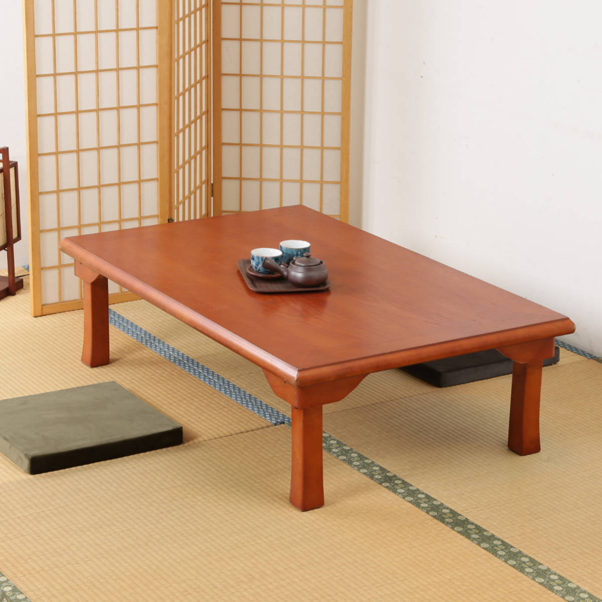 ローテーブル 幅120×奥行75×高さ34cm 折脚和風座卓 （ リビング