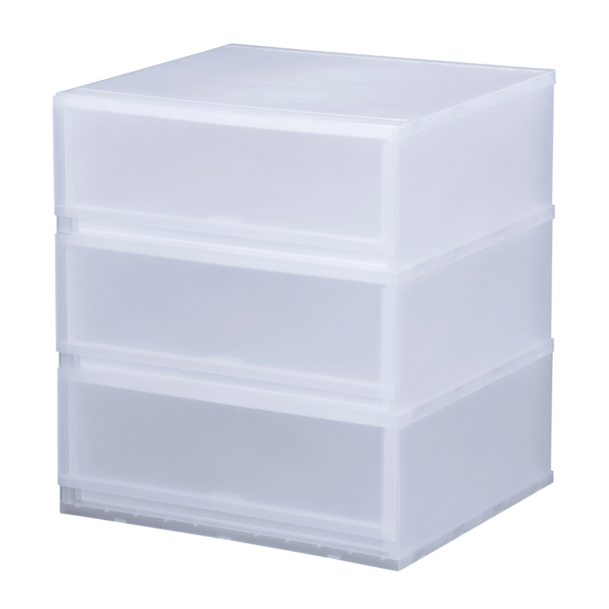 収納ケース プラスト 半透明タイプ 3段 幅51×高さ57cm FR5103 （ 収納