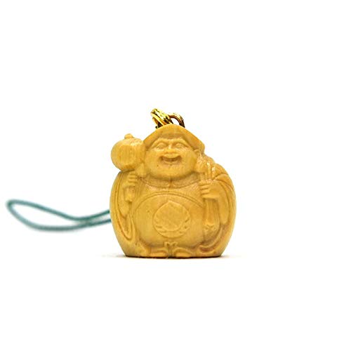 Amazon.co.jp: 開運招福 【大黒天】 木彫り柘植根付・ストラップ 商売