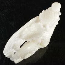 Amazon.co.jp: 中国 玉石白玉彫刻 蓮に鶴 置物 V R5692 : ホーム＆キッチン