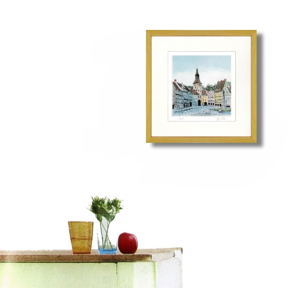 Amazon｜織田義郎 ドイツの小さな街並みII 木地色 エッチング＋手彩色