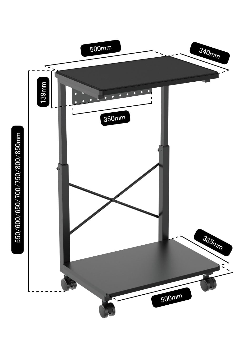 Amazon | Alterzone 高さ調整可能 PCワゴン・パソコンラック