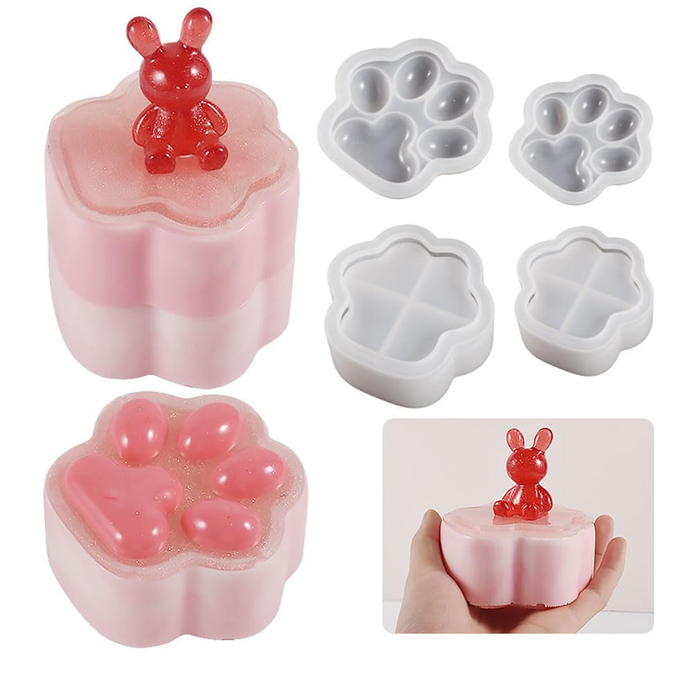 Amazon.co.jp: Finyoffiy 2個 猫 シリコンモールド猫の肉球 小物入れ