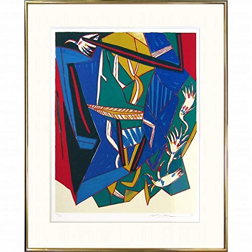 Amazon.co.jp: 池田満寿夫『天平時代C』リトグラフ 抽象画