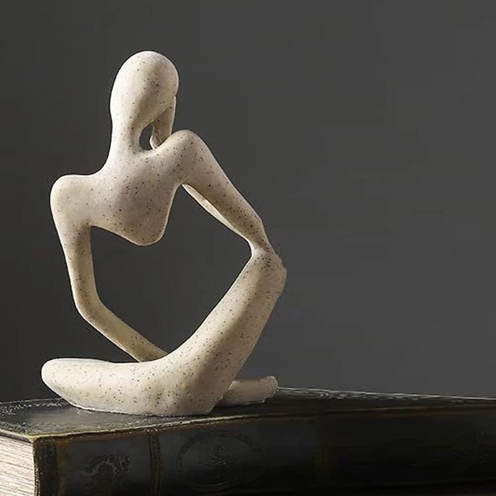 Amazon.co.jp: オブジェ 抽象彫刻 アート 砂岩 考える人 物思いに耽る