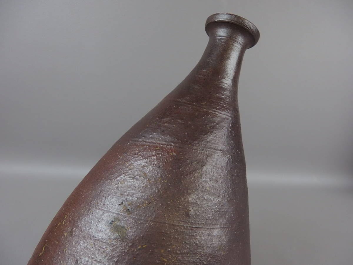 Amazon.co.jp: 【骨董茶道具】古い備前焼古備前窯印有舟徳利高さ約37