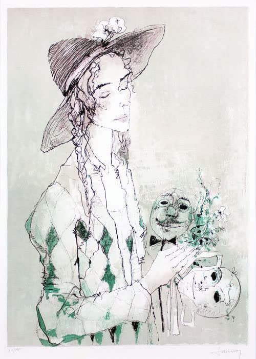 Amazon.co.jp: ジャン・ジャンセン 『仮面の女』リトグラフ(石版画