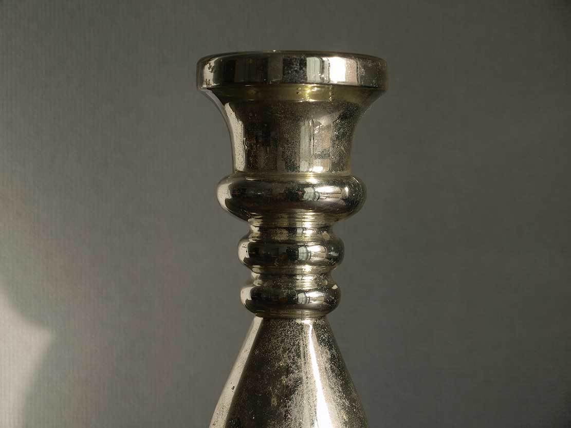 Amazon.co.jp: マーキュリーガラスの燭台水銀ガラスキャンドルスタンド