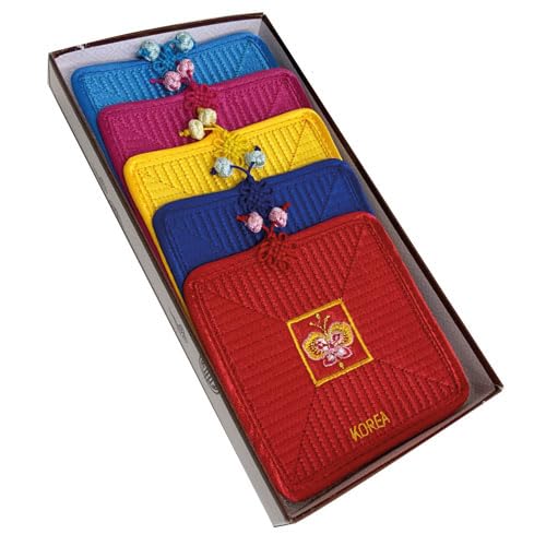 Amazon｜『韓国伝統小物』韓国の伝統のヌビ四角コースター5枚セット