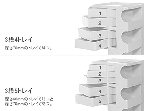 Amazon｜ボビーワゴン3段4トレイ ホワイト｜キッチンワゴン