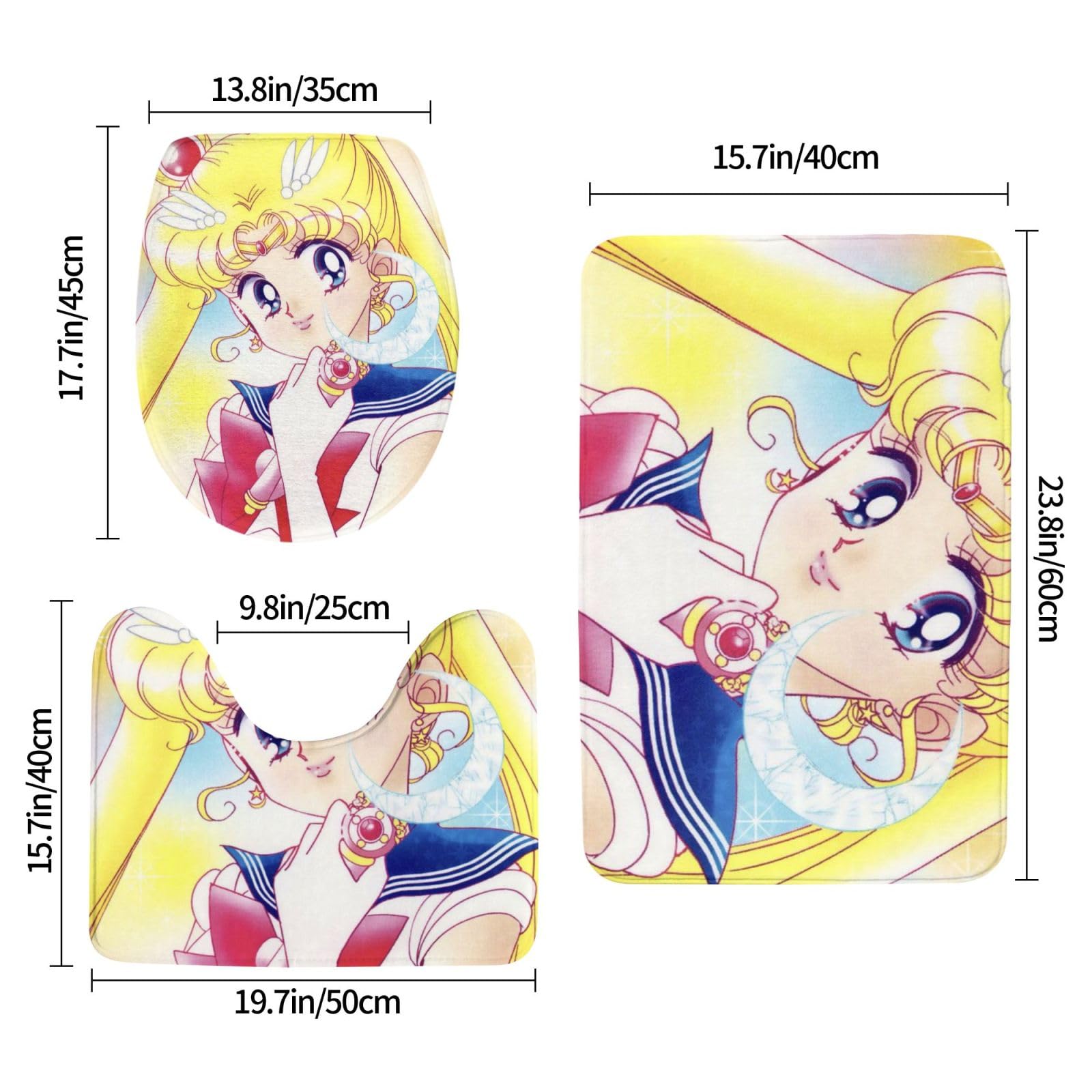 Amazon | 美少女戦士セーラームーン っています トイレマット 3点