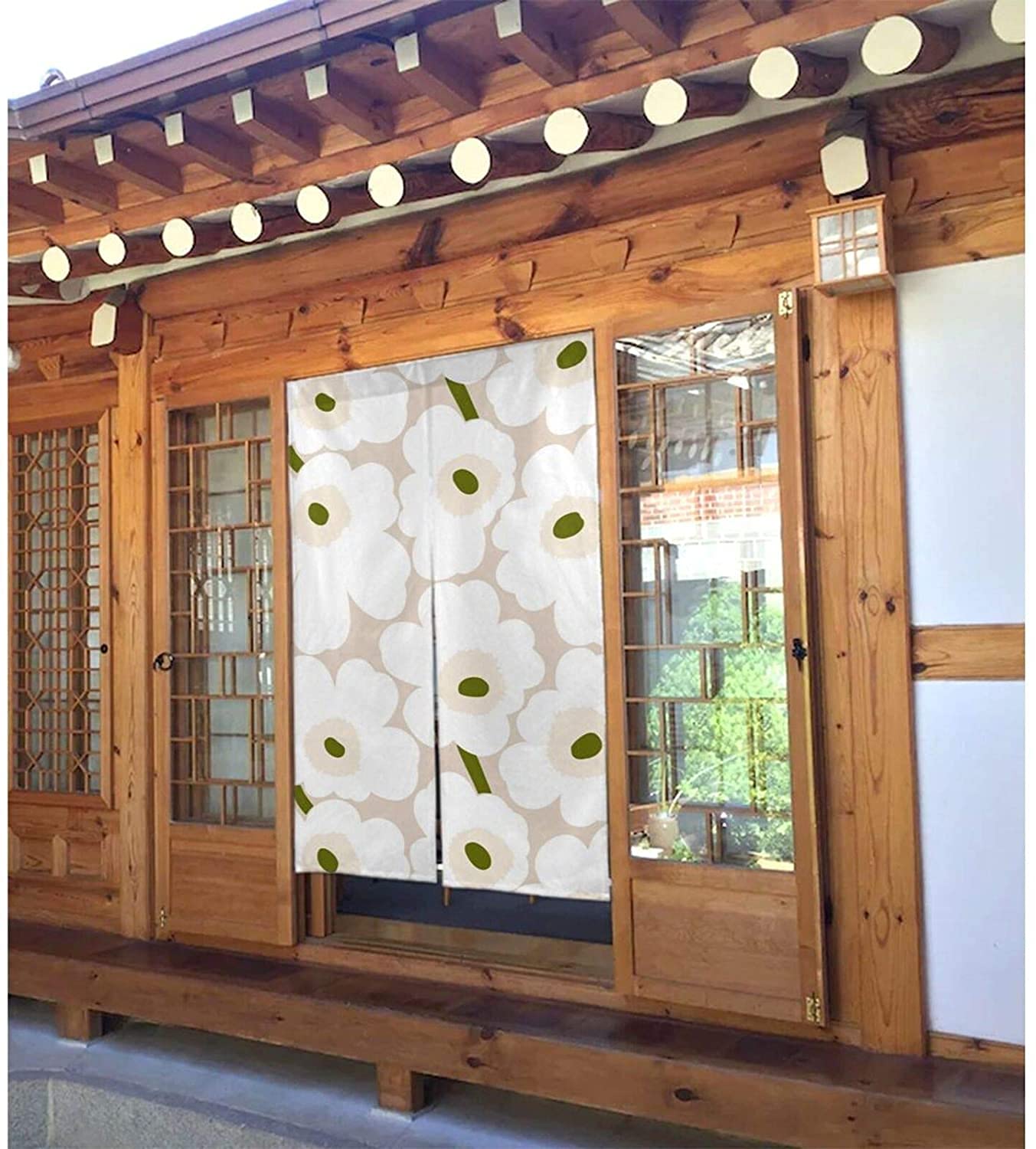 Amazon｜北欧 のれん マリメッコ 間仕切り 目隠し 遮光 サラサラ 暖簾