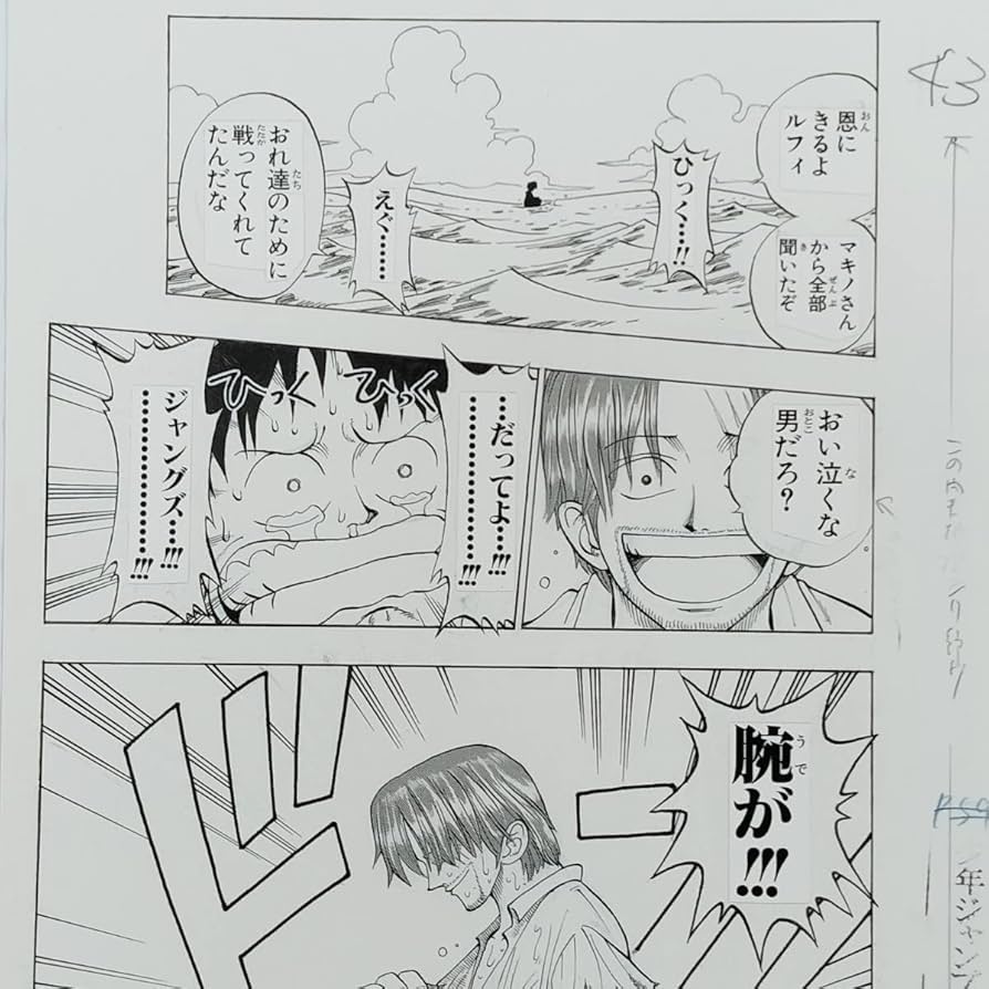 Amazon.co.jp: ONE PIECE 複製原稿 第1話 ワンピース 複製原画 腕が
