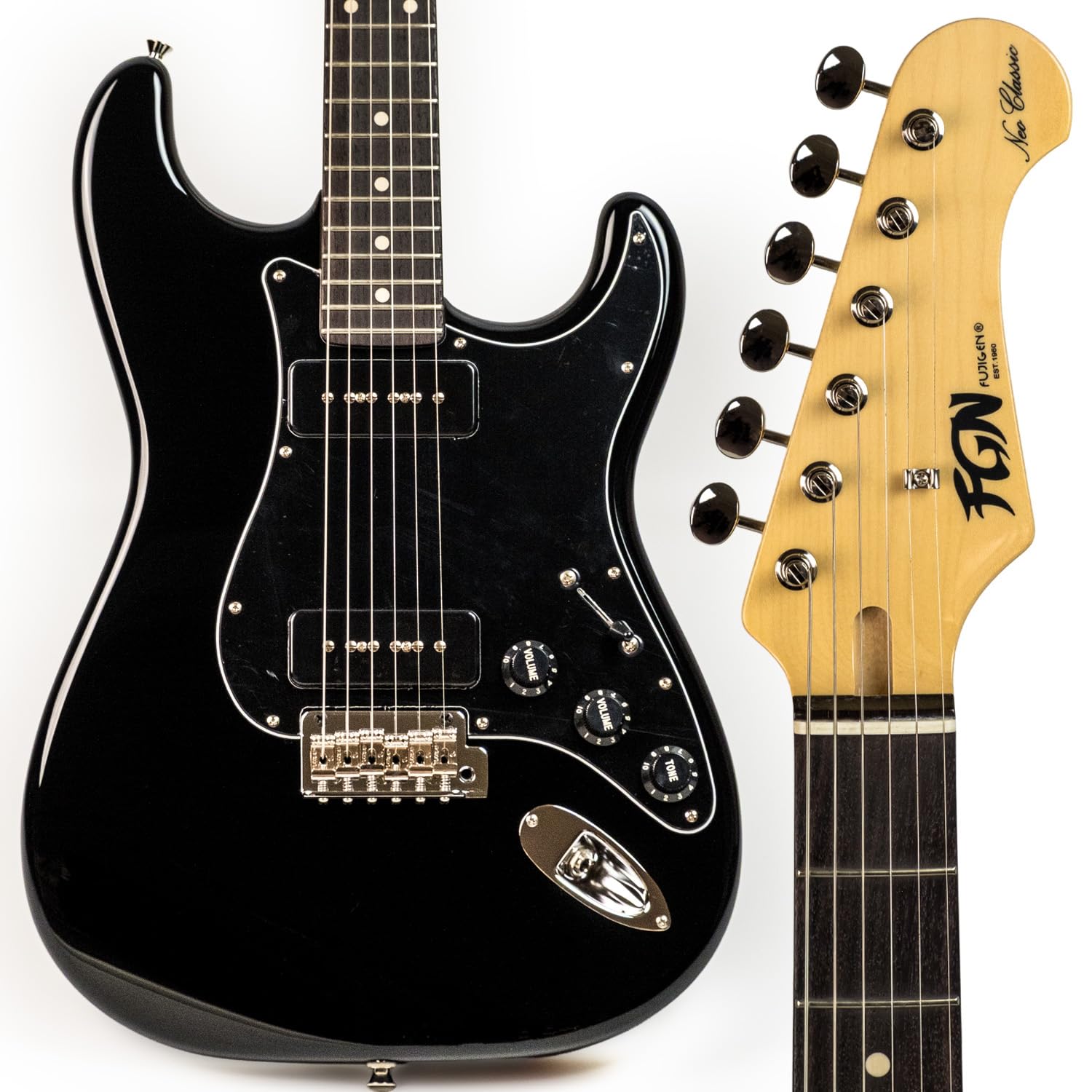 Amazon | FUJIGEN NST120RAL-BK BLACK フジゲン エレキギター | エレキ