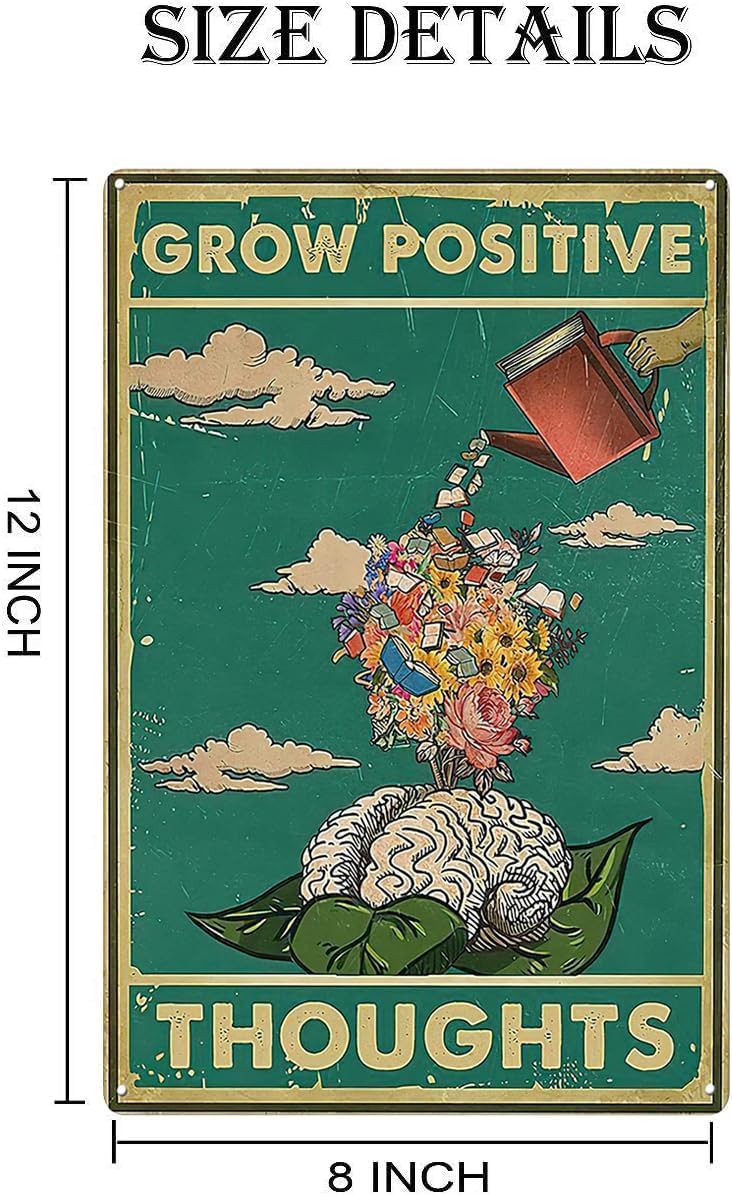 Amazon.co.jp: WZVZGZ ヴィンテージ壁メタルポスター Grow Positive