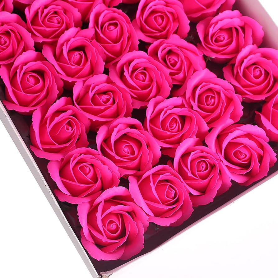 Amazon｜ソープフラワー 1輪ブーケキット ローズ 50本 ピンク材料 花材