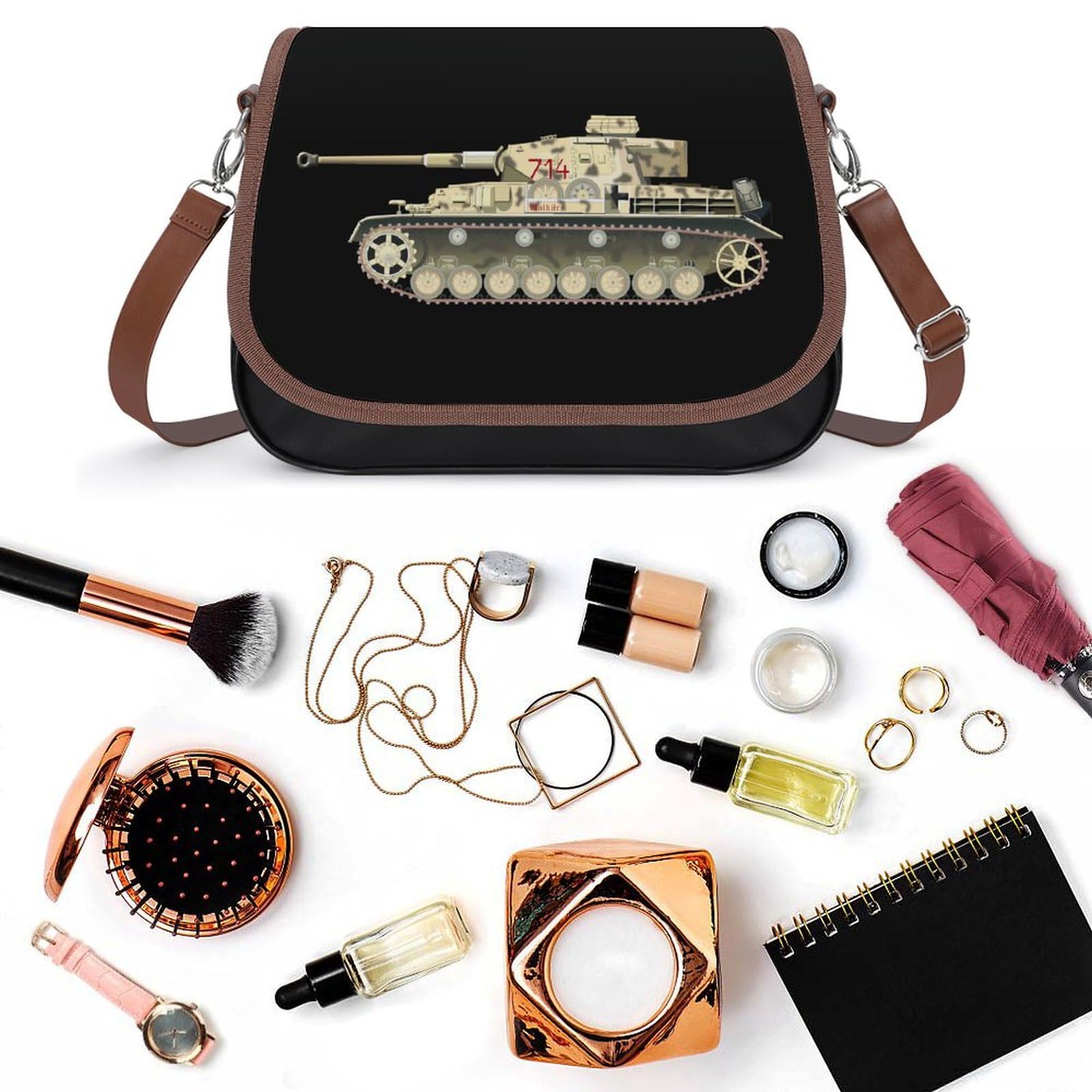 Amazon.co.jp: ドイツ軍の戦車 ショルダーバッグ PUレザー