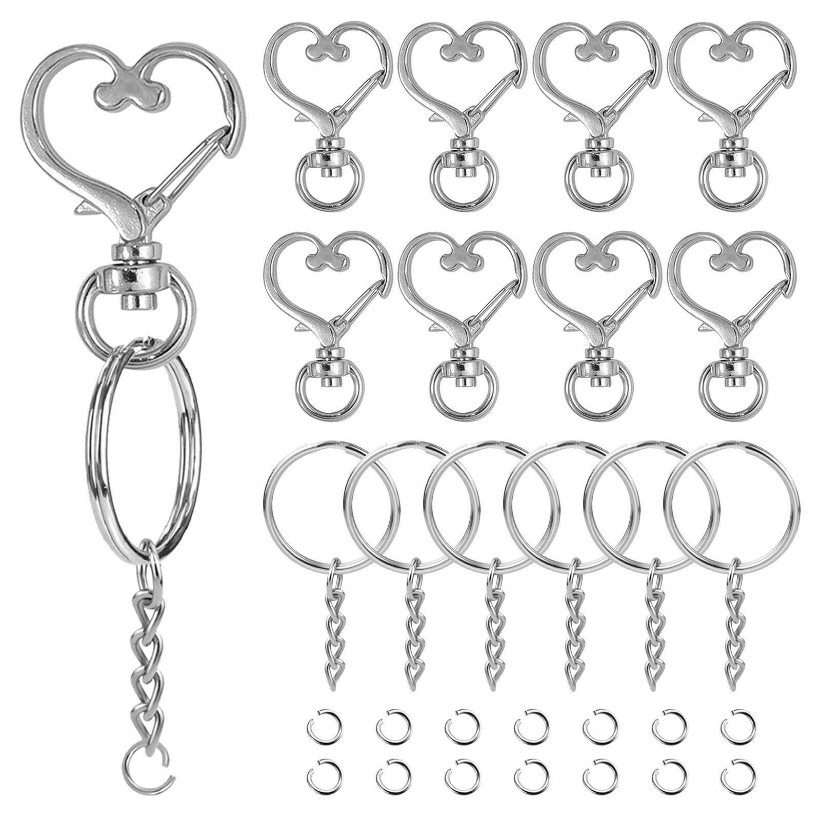 Amazon.com: 150Pcs Heart-Shaped Swivel Snap Hook Set,Metal Spring