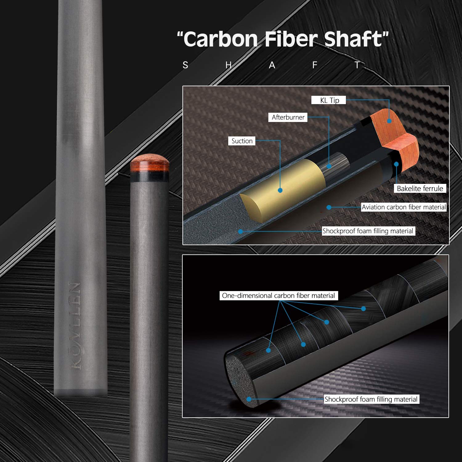 Amazon.co.jp: KONLLEN カーボンファイバープールキュースティック