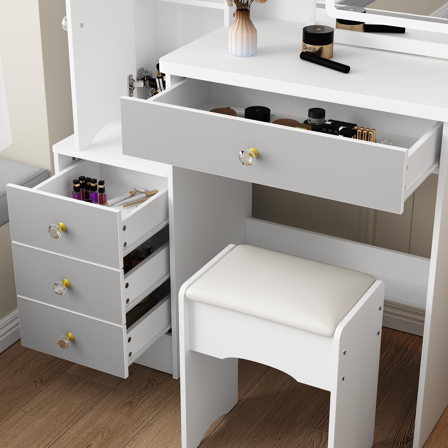 Amazon｜Timechee ドレッサー セット コンパクト ミラー 幅80×奥行40