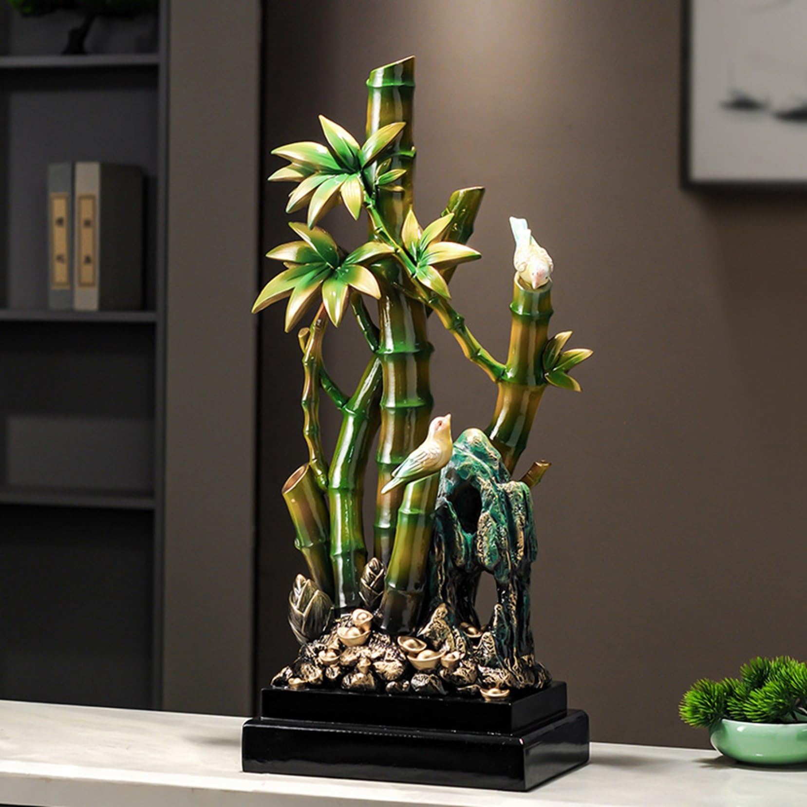 Amazon.co.jp: 竹の置物 元寶 鳥 風水グッズ クリエイティブ