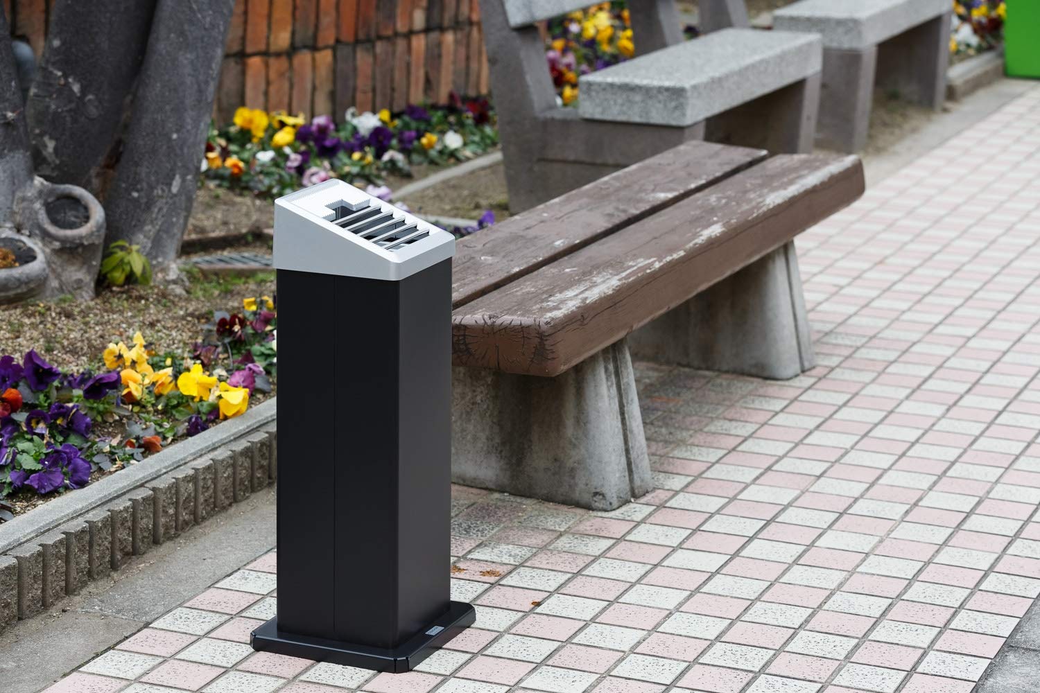 Amazon.co.jp: 山崎産業 スタンド 灰皿 スモーキング AL 106 ブラック