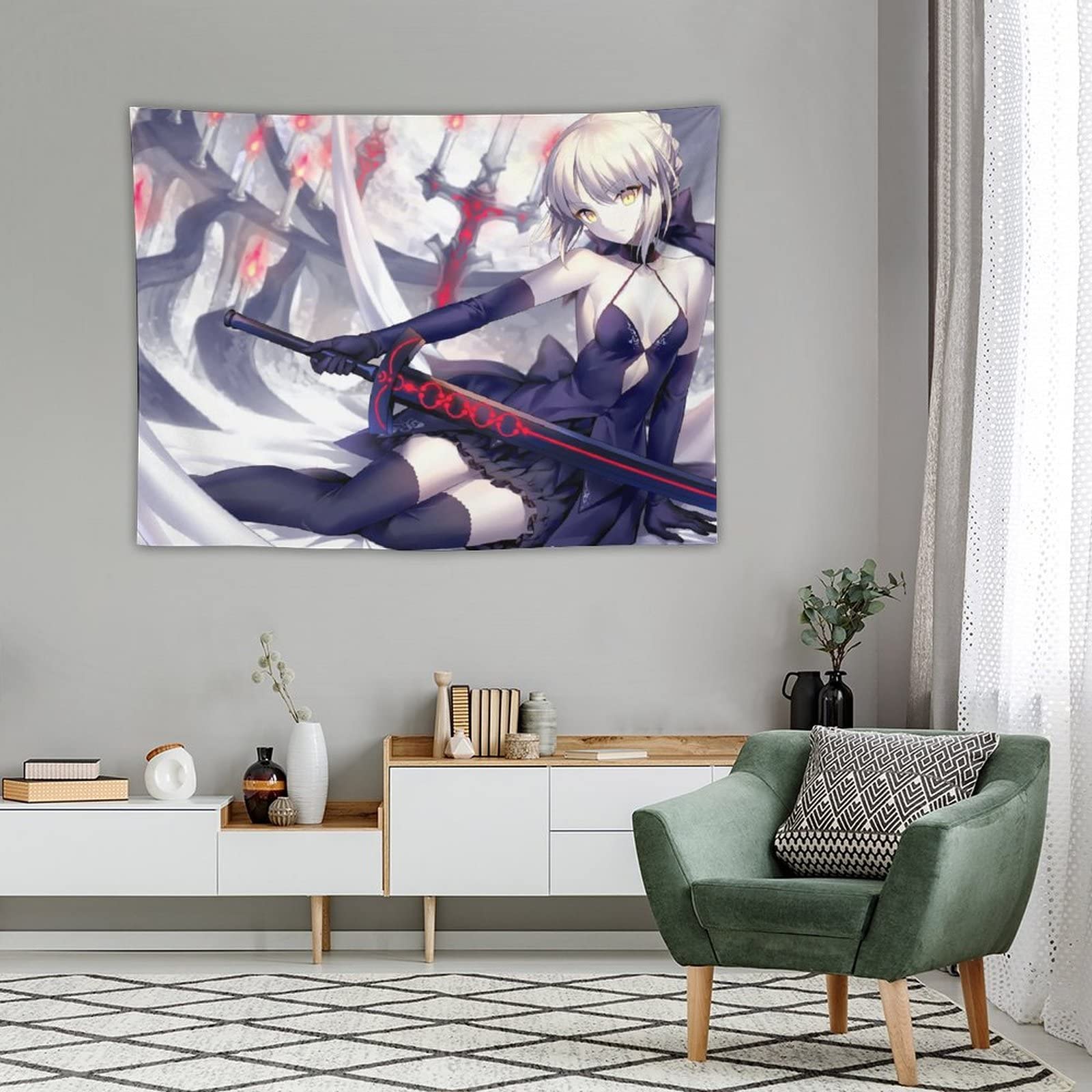 Amazon.co.jp: タペストリー 可愛い アニメ柄 FGO セイバーオルタ 美