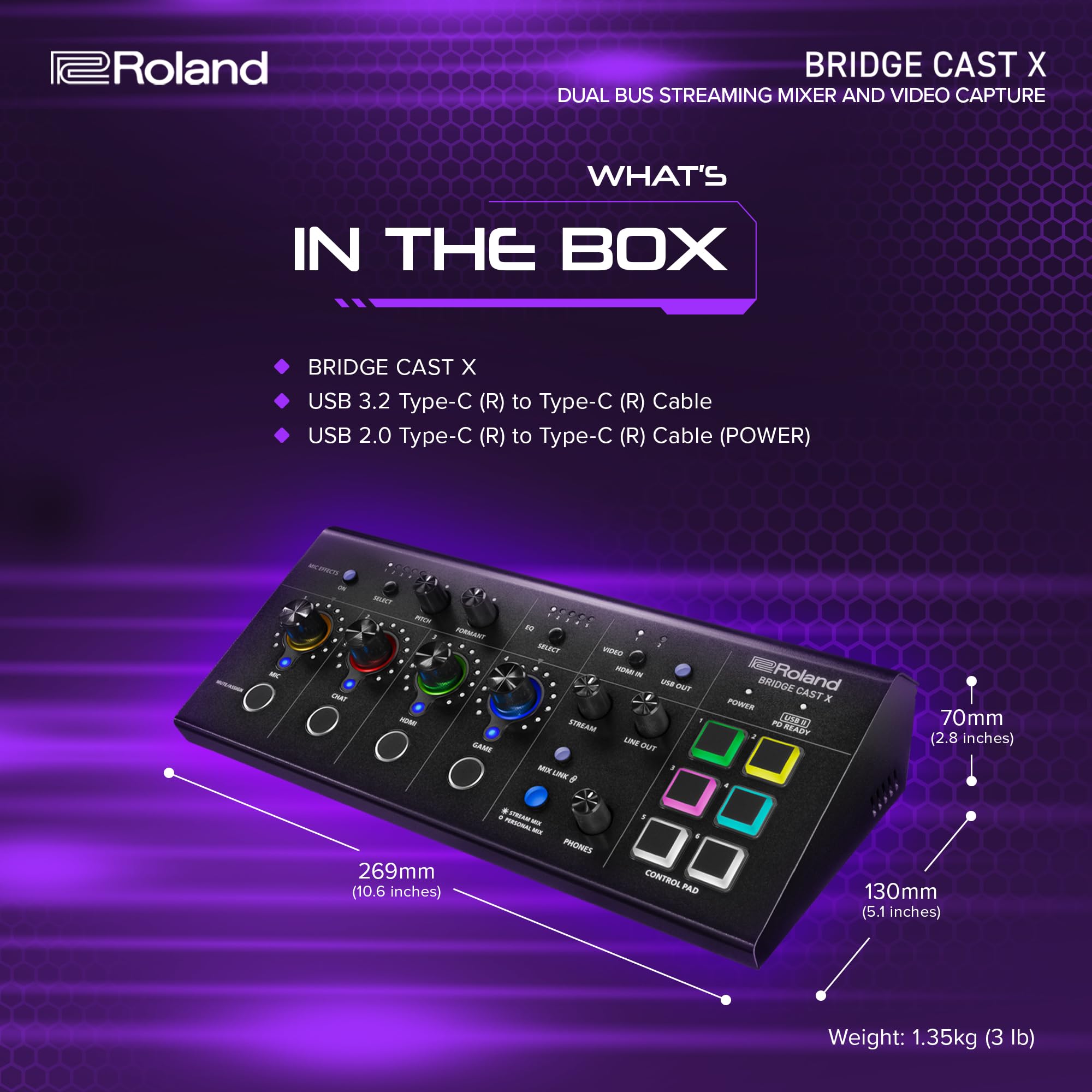 Amazon.com: Roland Bridge Cast X Dual-bus Pro Streaming Mixer