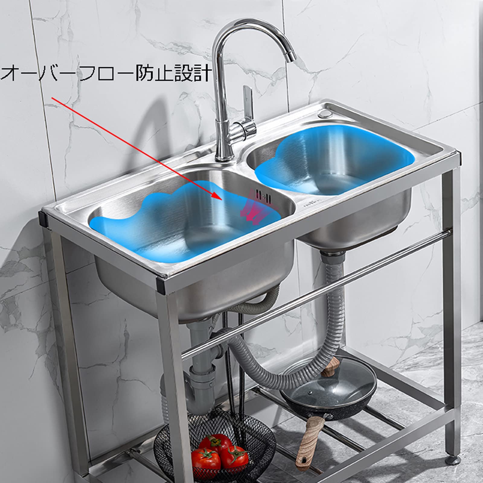 Amazon.co.jp: 屋外/室内用/ベランダガーデンシンク ステンレス製簡易