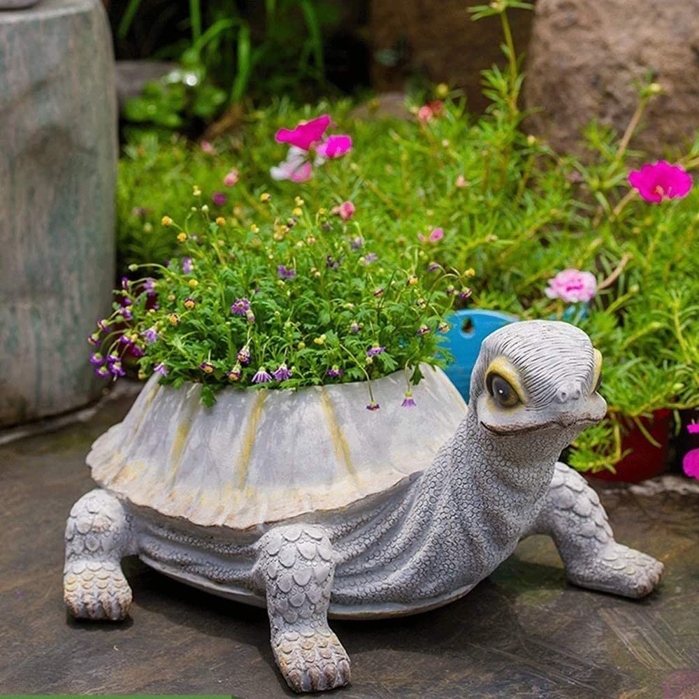 Amazon.co.jp: 植木鉢 植木鉢コンテナ カメプランター型 樹脂亀型