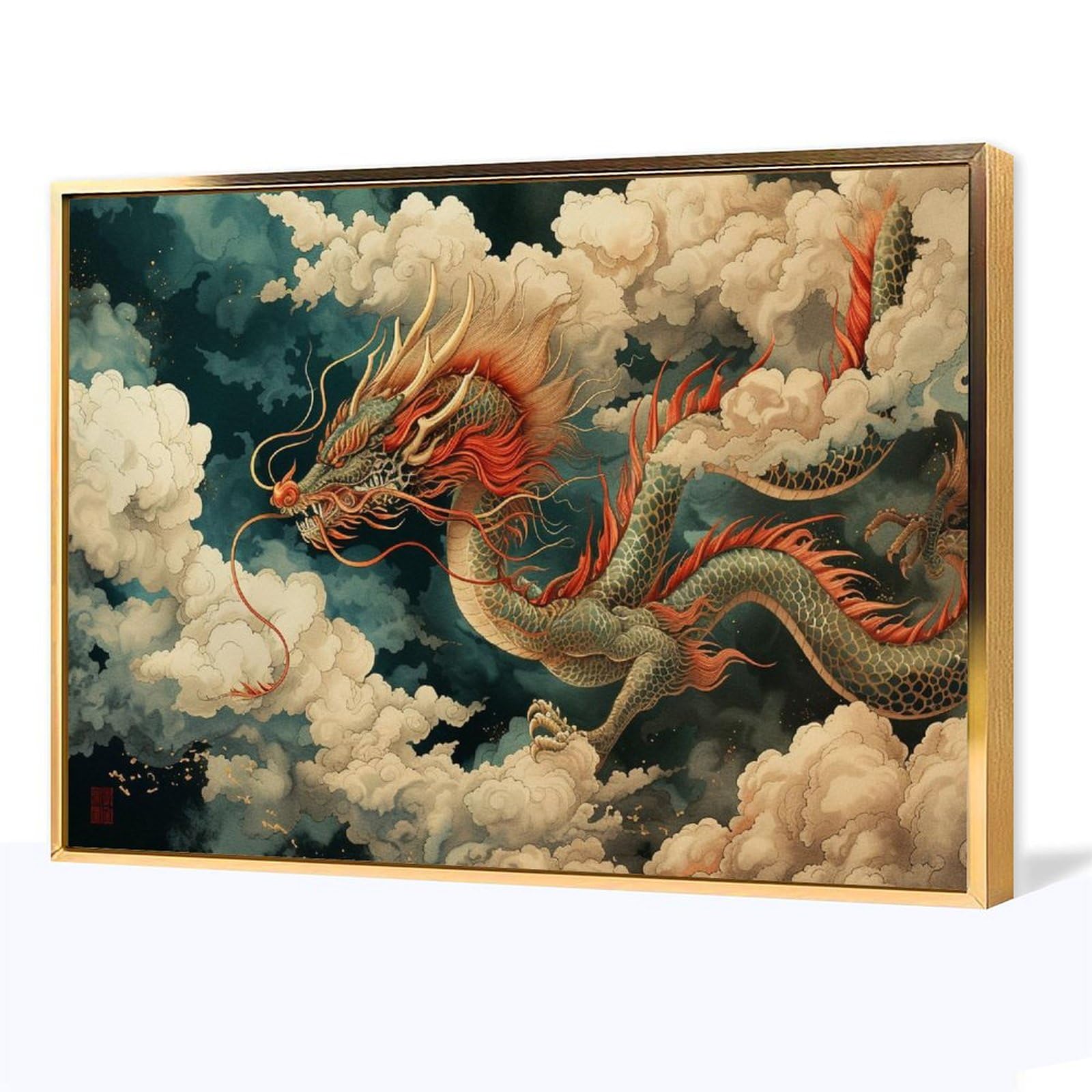 背中の翼」｜絵画 原画 動物画 ドラゴン イラスト ドローイング 背中の