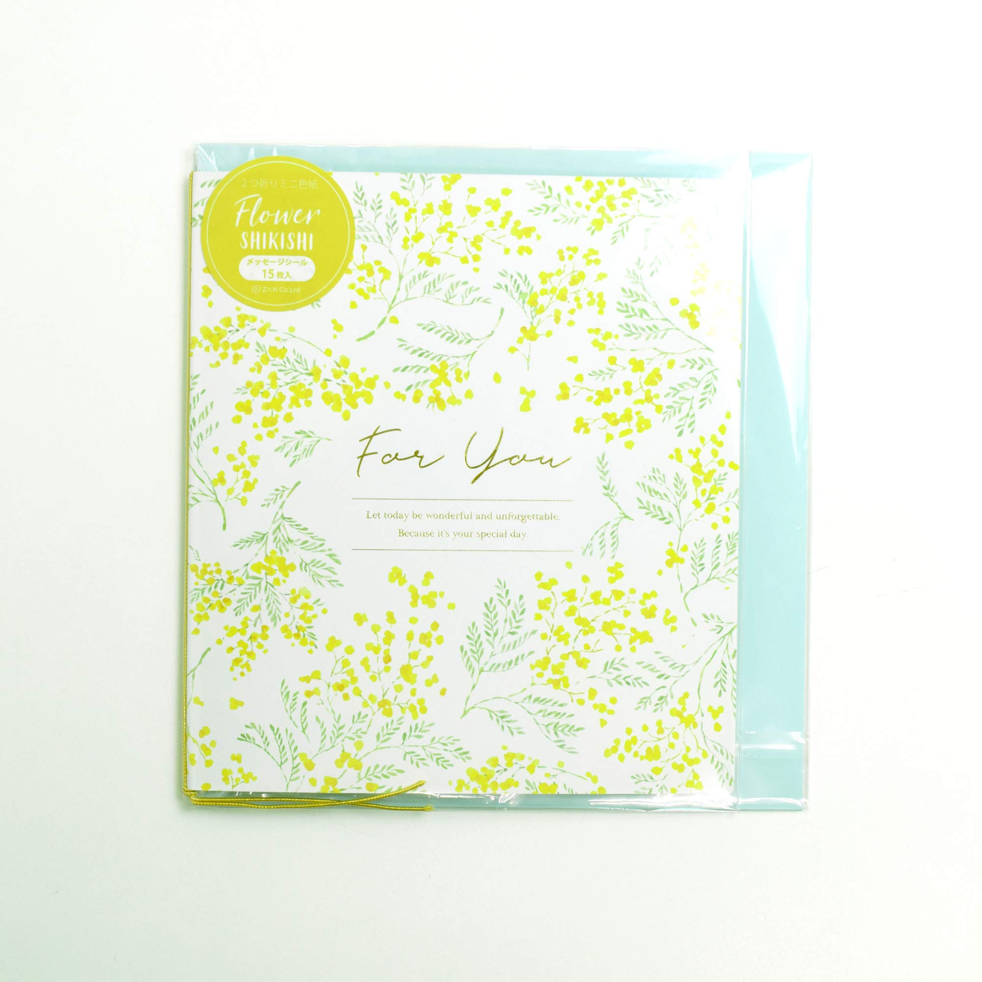 Amazon | 二つ折りミニ色紙フラワー メッセージシール15枚入 寄せ書き