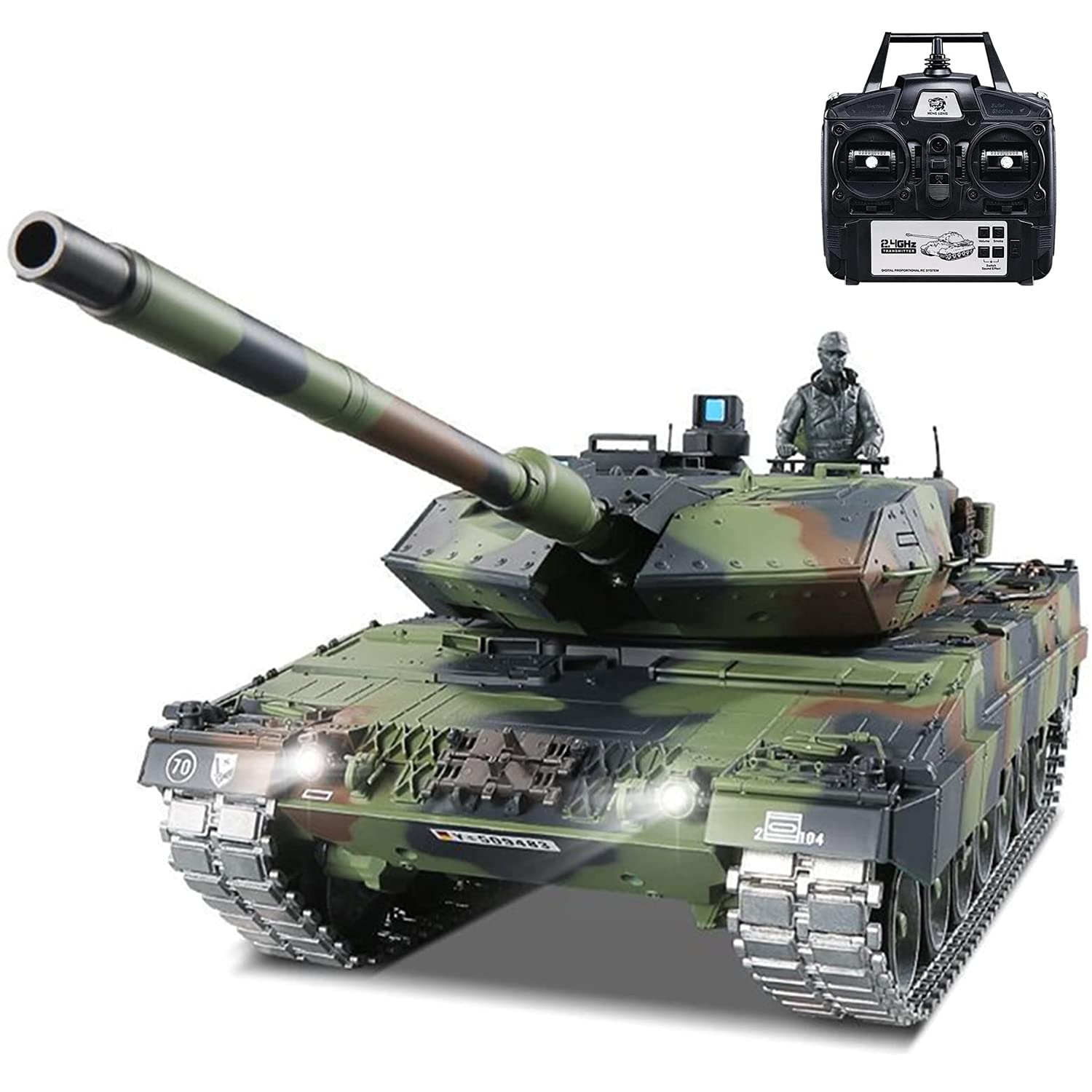 Amazon.co.jp: 7.0ver RC ラジコン 戦車 1/16 2.4Ghz ドイツ陸軍 主力