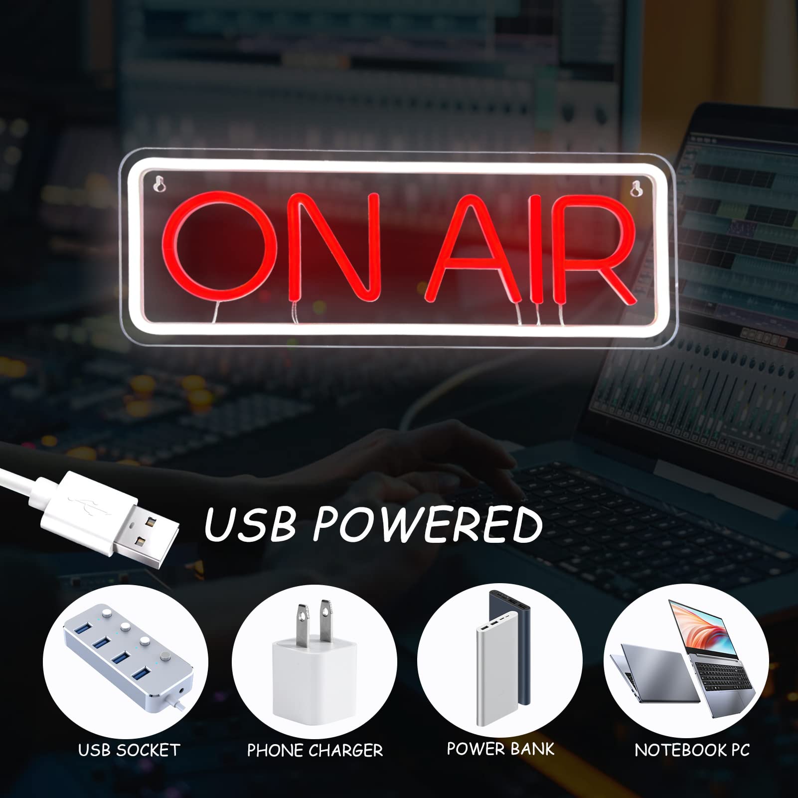 Amazon.co.jp: On Air ネオンサイン LEDスタジオライブ装飾ライト