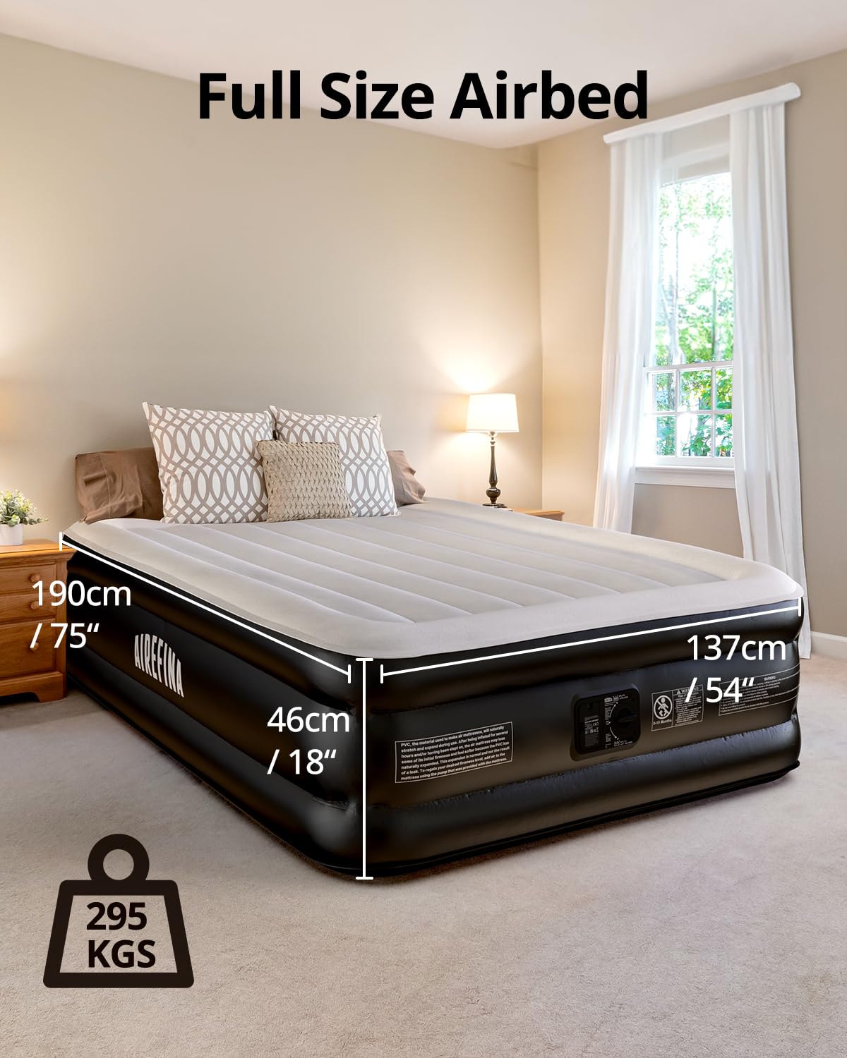 Amazon.com: Airefina Air Mattress Full with Built in Pump for
