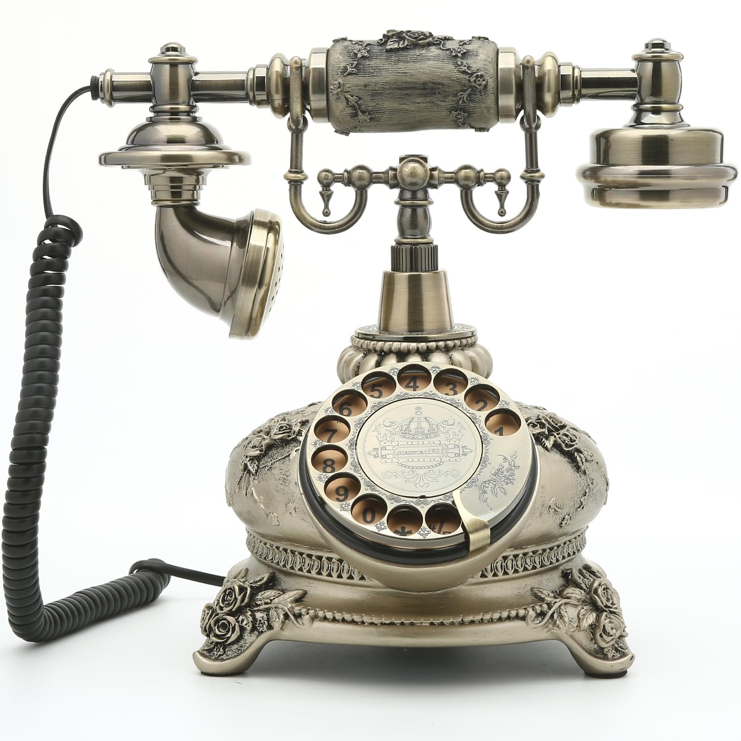 Amazon | EnergyPower 高級アンティーク調 ダイヤル式電話器 アナログ