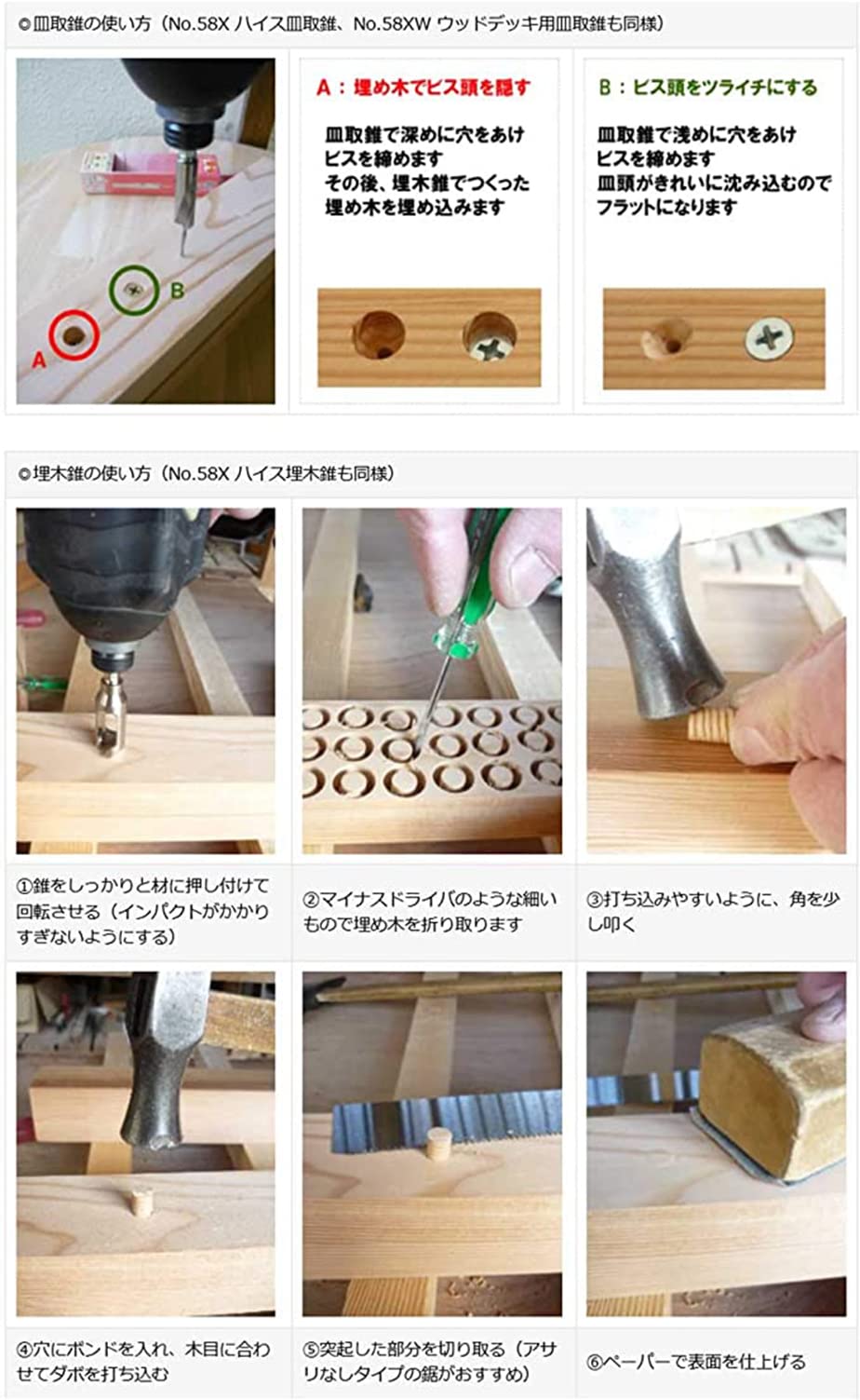 Amazon | スターエム 58S-S3090 皿取錐&埋木錐セット 3×9×9 | 皿取り