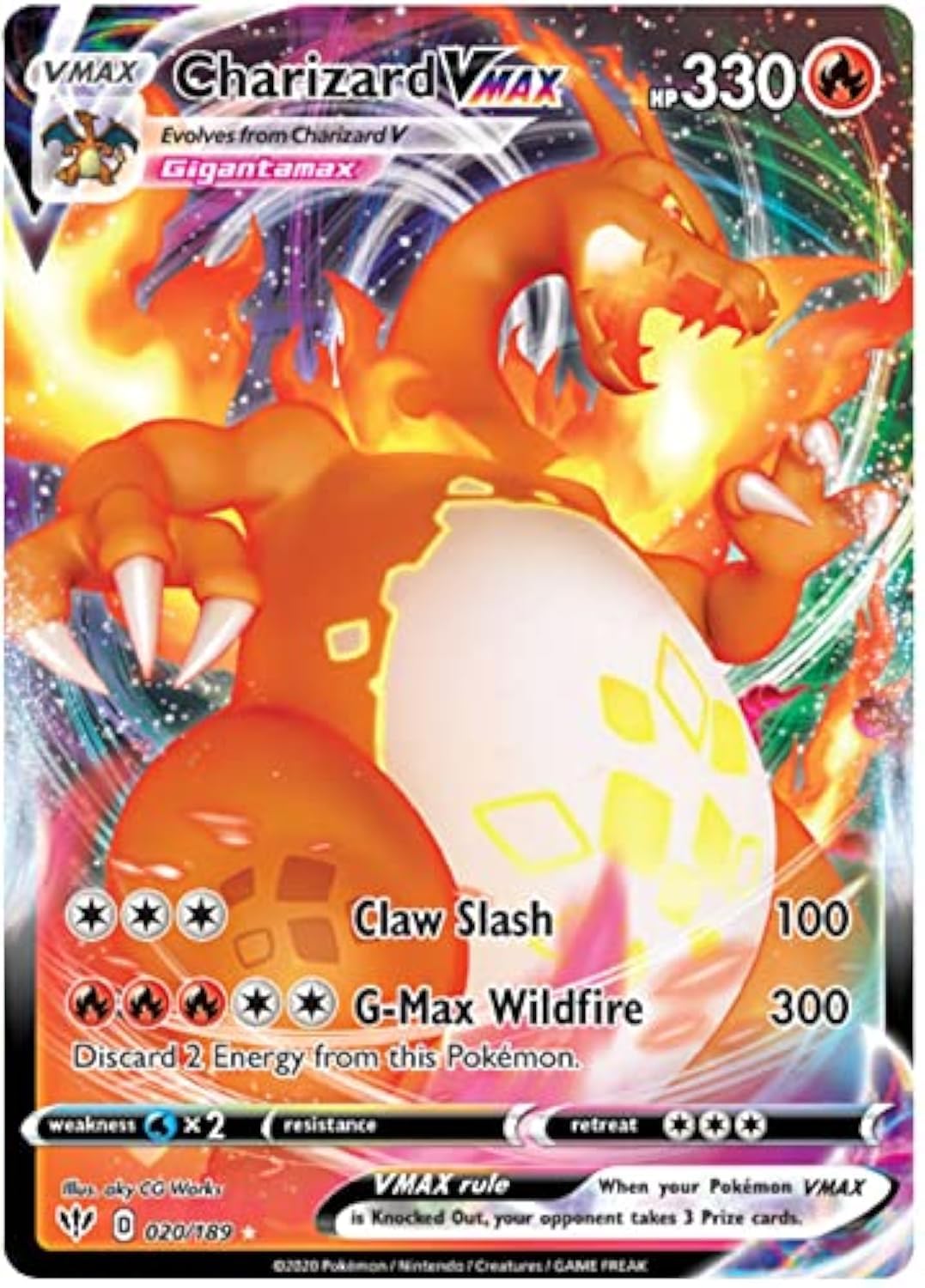 Amazon.com: Crystalcommerce Charizard VMAX - 020/189 - Ultra Rare