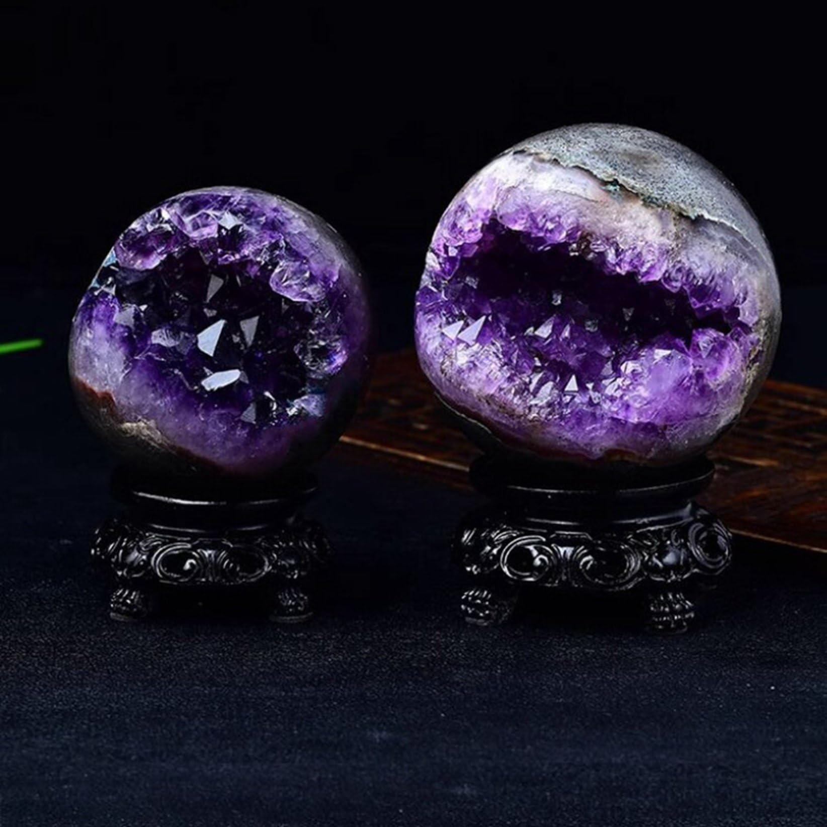 Amazon.co.jp: 天然水晶 アメジスト 原石 ドーム 紫水晶洞 天然石 円形