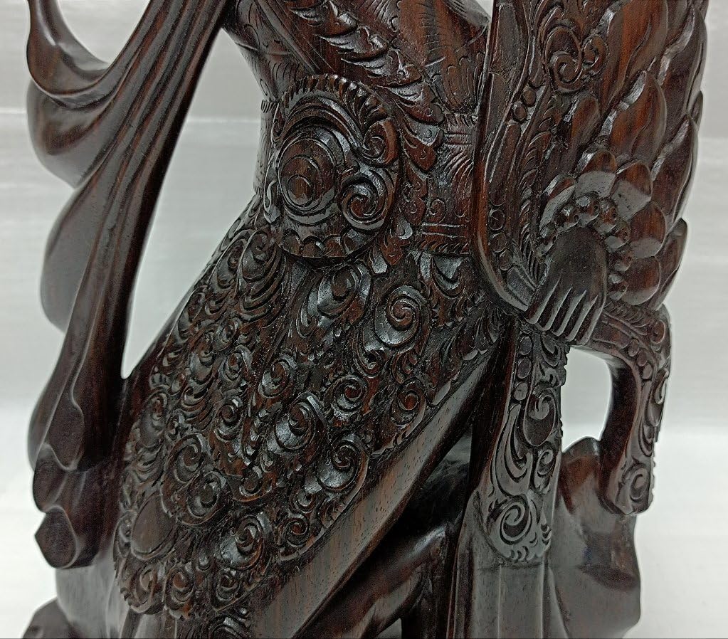 Amazon.co.jp: バリ島縞黒檀製木彫り女神舞踊彫刻置物高さ53cm極上品