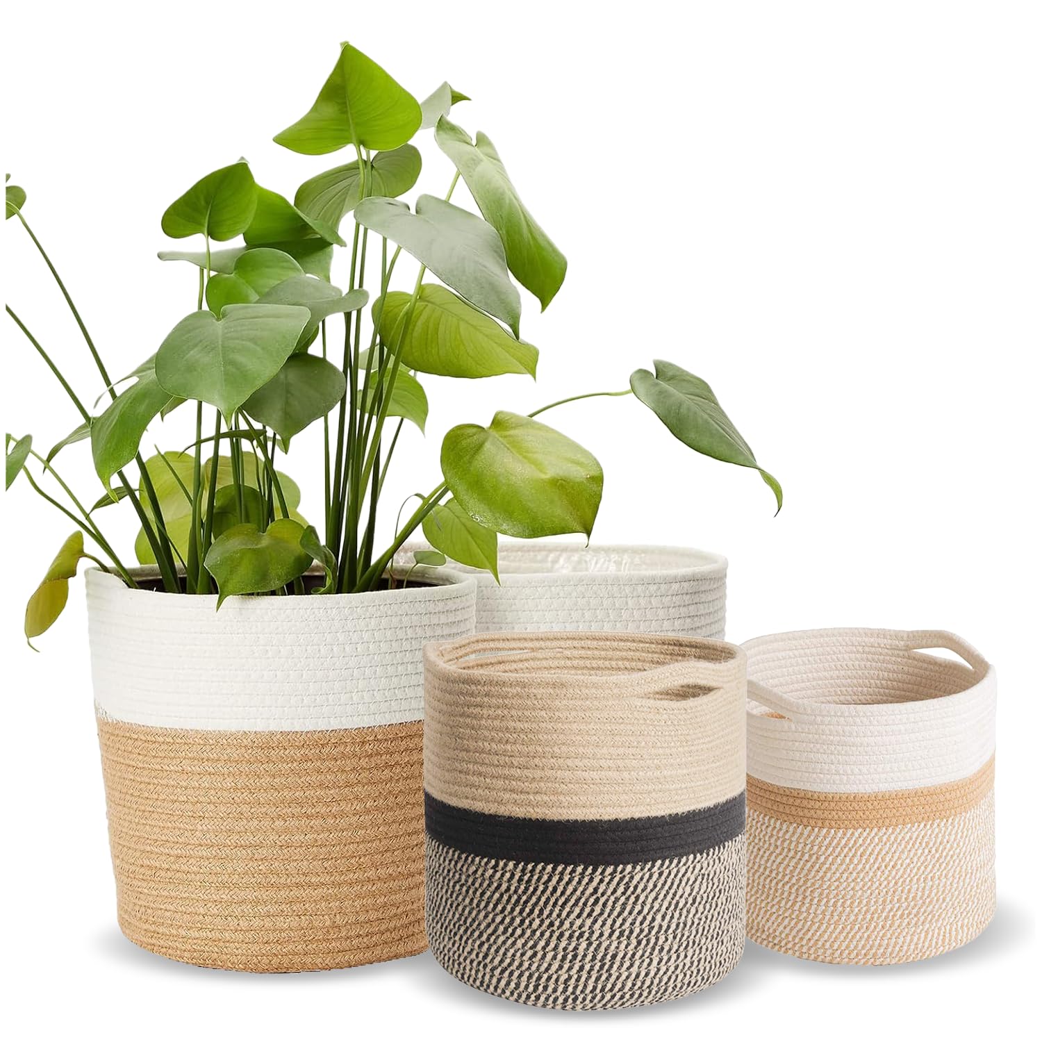 Amazon.co.jp: [ココチエ] 鉢カバー ロープ 植木鉢 カバー 5号 6号 7号