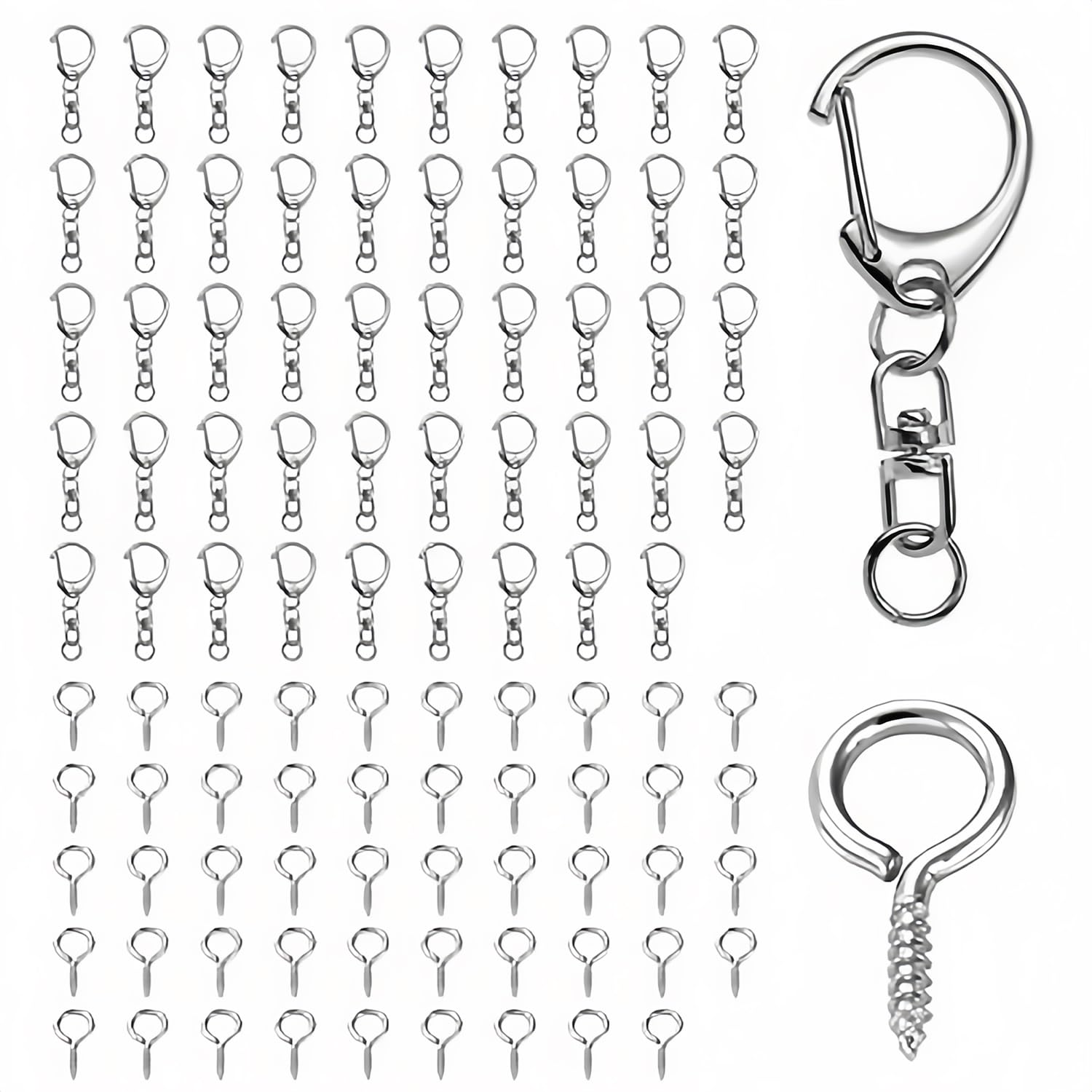 Amazon.co.jp: [RISOUHE]キーホルダー金具 キーホルダーパーツ 100部品