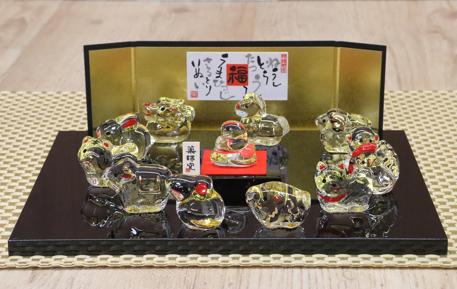 Amazon.co.jp: 薬師窯 毎年使える 干支の置物 縁起物 クリスタル