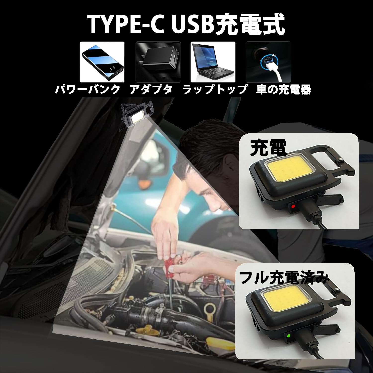 Amazon.co.jp: アルミ合金版 4点 使用時間2-3h LED小型懐中電灯 充電