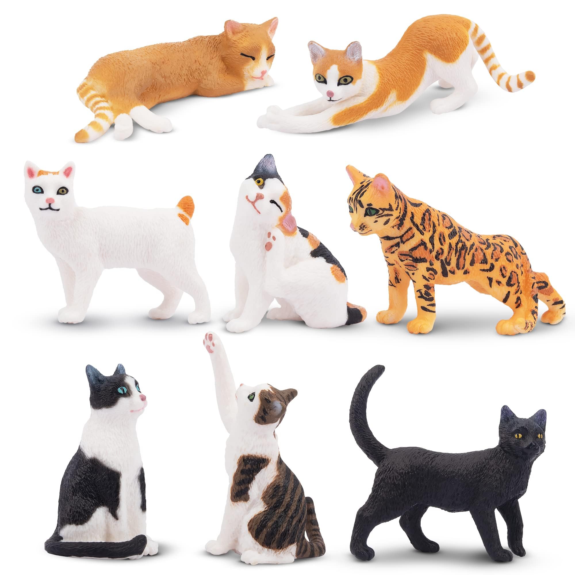 Amazon.co.jp: TOYMANY 8PCS 猫フィギュア 動物フィギュア かわいい猫