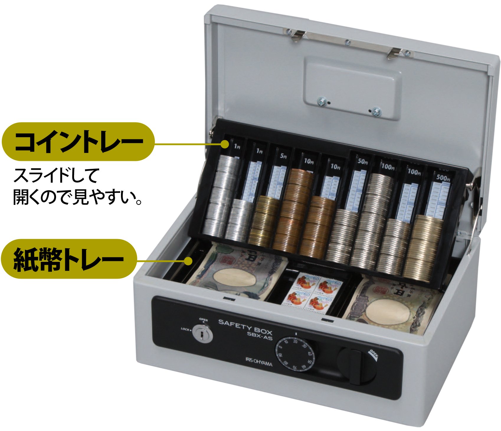 Amazon | アイリスオーヤマ 金庫 手提げ金庫 ダイヤル式 ダブルロック